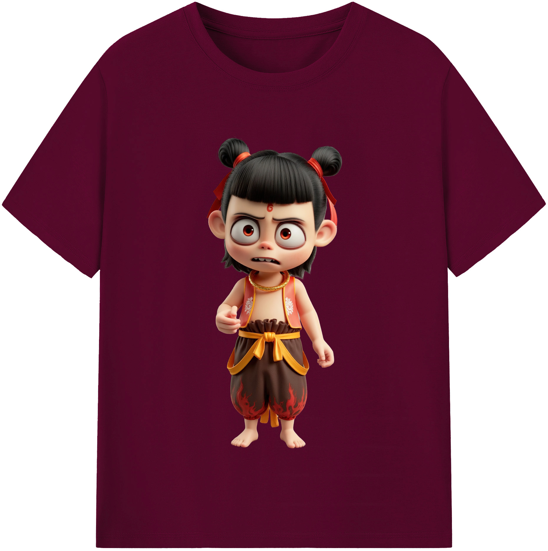 （画像用） Ne Zha 2 ナタ 魔童の大暴れ レディースカジュアルプリントTシャツ（綿100％）